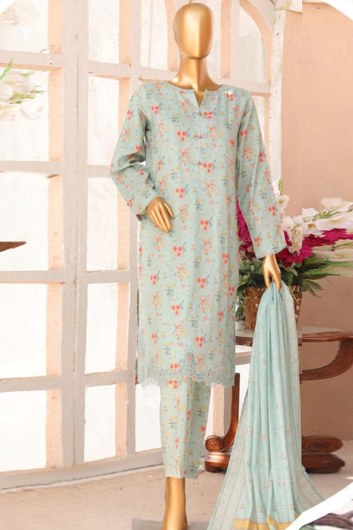 Meenakari by Hz Unstitched 3 Piece Premium Emb Collection'2023-PMK-168