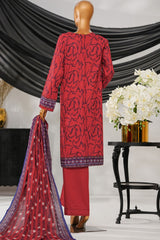 Intermix Thread & Needle By HZ Stitched 3 Piece Emb Cambric Collection'2025-POEL-3P-007-Red