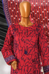 Intermix Thread & Needle By HZ Stitched 3 Piece Emb Cambric Collection'2025-POEL-3P-007-Red