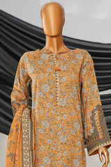 Intermix Thread & Needle By HZ Stitched 3 Piece Emb Cambric Collection'2025-POEL-3P-008-Mustard