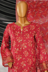 Intermix Thread & Needle By HZ Stitched 3 Piece Emb Cambric Collection'2025-POEL-3P-009-Maroon