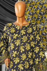 Intermix Thread & Needle By HZ Stitched 3 Piece Emb Cambric Collection'2025-POEL-3P-009-Navy Blue