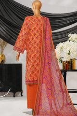 Intermix Thread & Needle By HZ Stitched 3 Piece Emb Cambric Collection'2025-POEL-3P-010-Orange