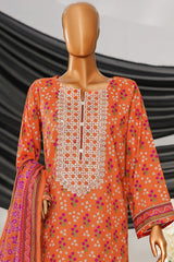 Intermix Thread & Needle By HZ Stitched 3 Piece Emb Cambric Collection'2025-POEL-3P-010-Orange