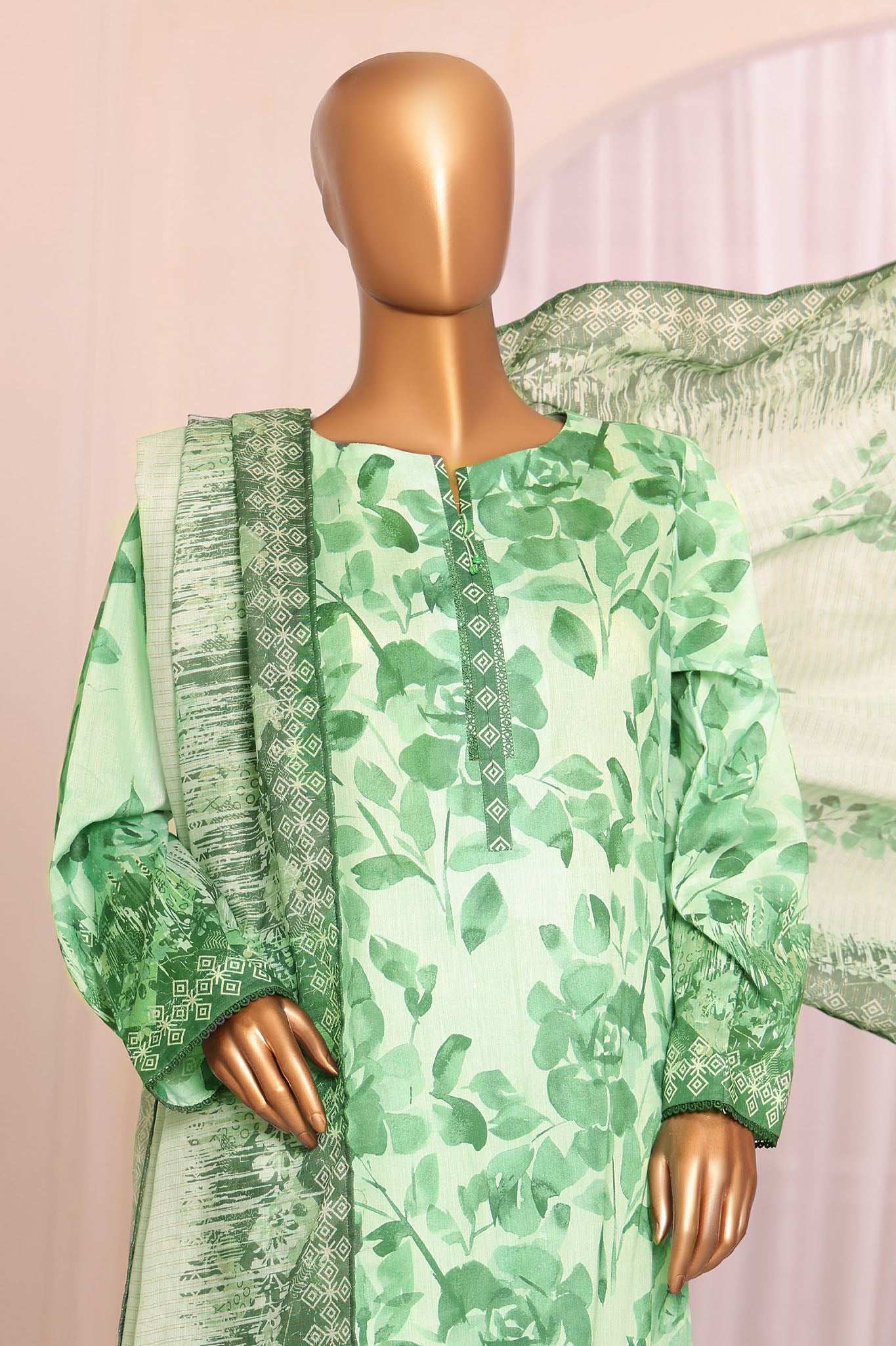 HZ Platinum Unstitched 3 Piece Digital Printed Lawn Vol-03 Collection'2025-PPC-194