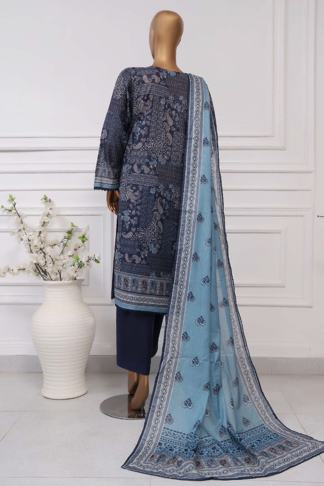 Sada Bahar Stitched 3 Piece Printed Lawn Vol-04 Collection'2025-PR-2744-Blue