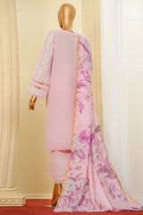 Traditional Vibes By HZ Stitched 3 Piece Solid Emb Chikankari Collection'2025-PWC-105-Pink