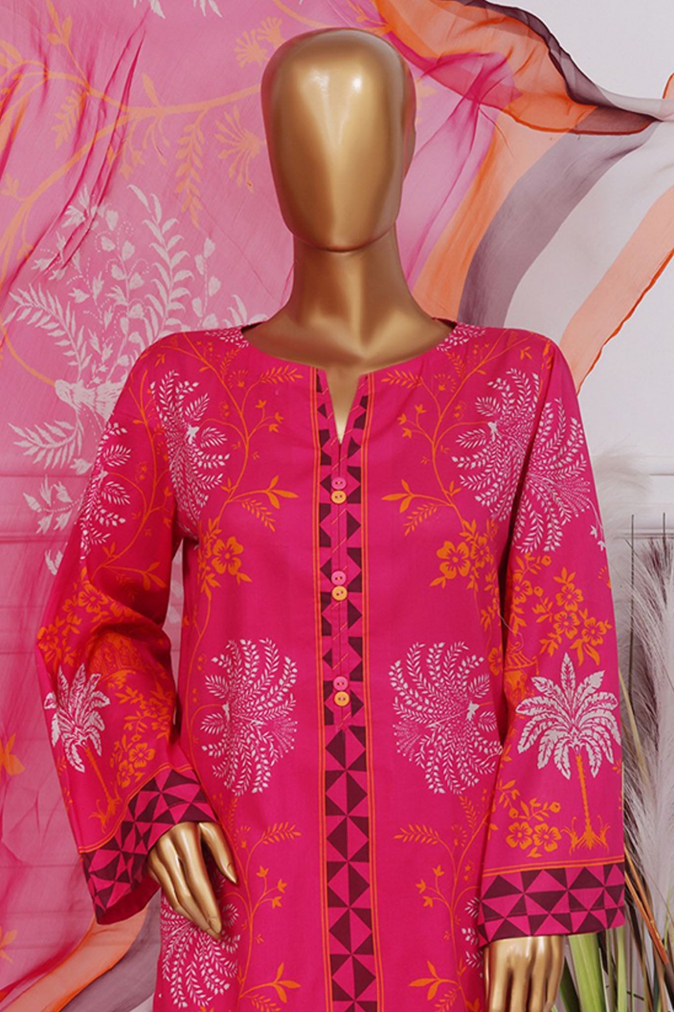 Art & Craft Prints By HZ Stitched 3 Piece Lawn Collection'2025-PWW-105