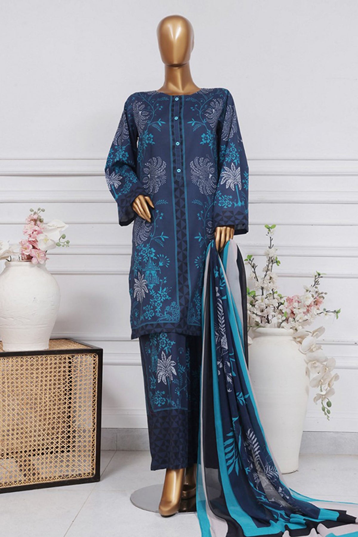 Art & Craft Prints By HZ Stitched 3 Piece Lawn Collection'2025-PWW-106