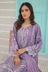 Inara By Azmeerah Official Semi Stitched 3 Piece Chiffon Edit Collection'2024-01-Peri Winkle
