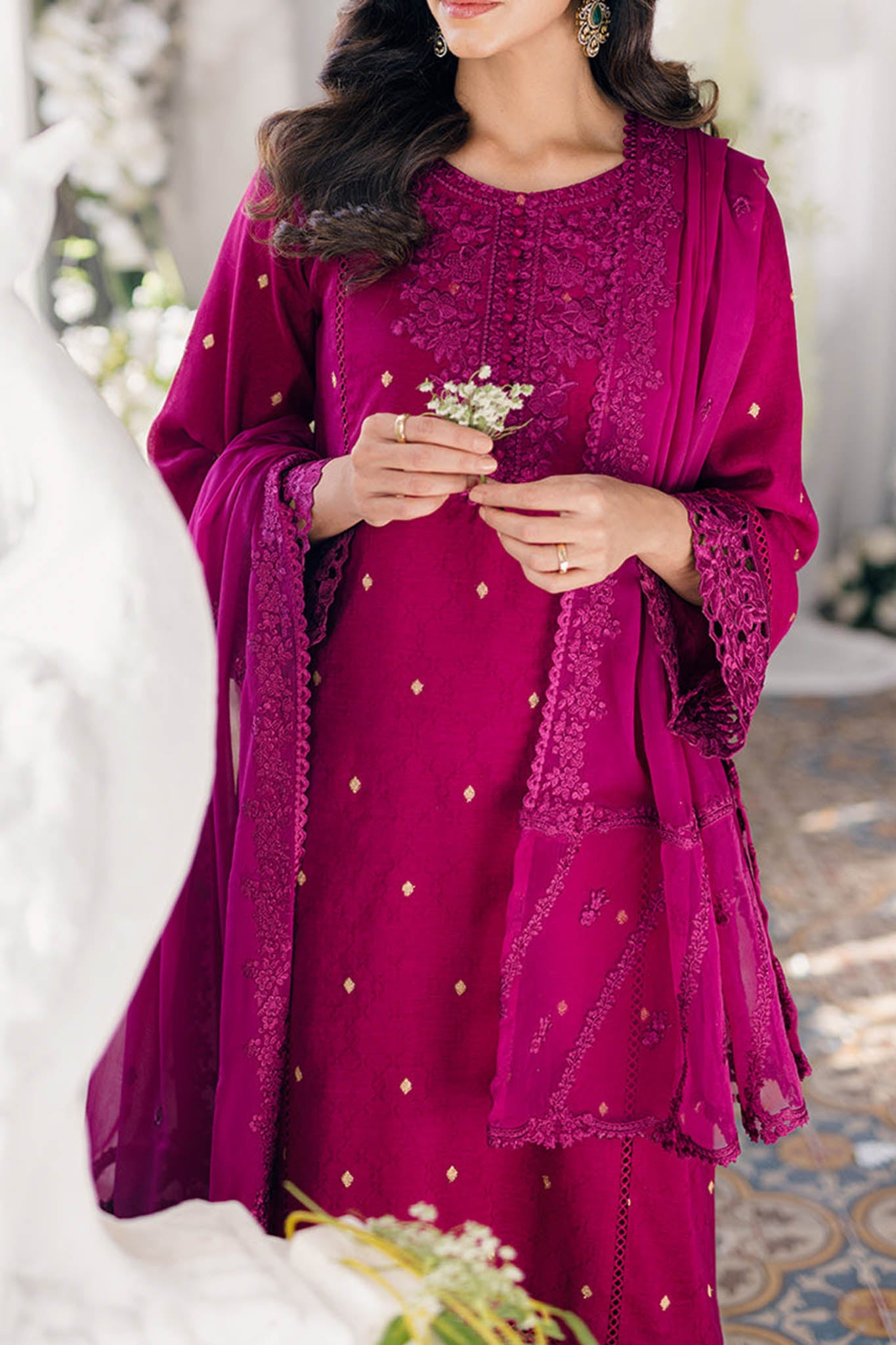 Eid Drop 2 By Azure Unstitched 3 Piece Ensembles Festive Jacquard Lawn Collection'2024-63-Petunia Plum