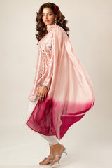 Lux Edit By Zaaviay Stitched Pink Promise (Three Piece)
