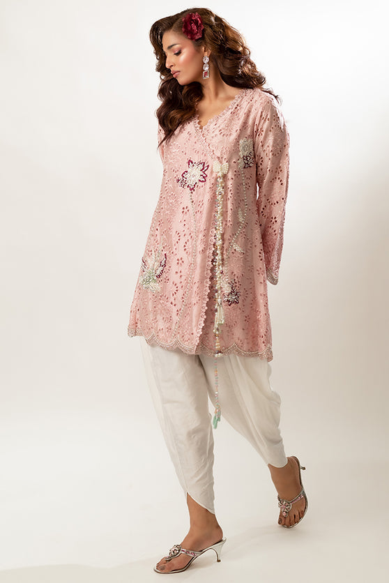 Lux Edit By Zaaviay Stitched Pink Promise (Three Piece)