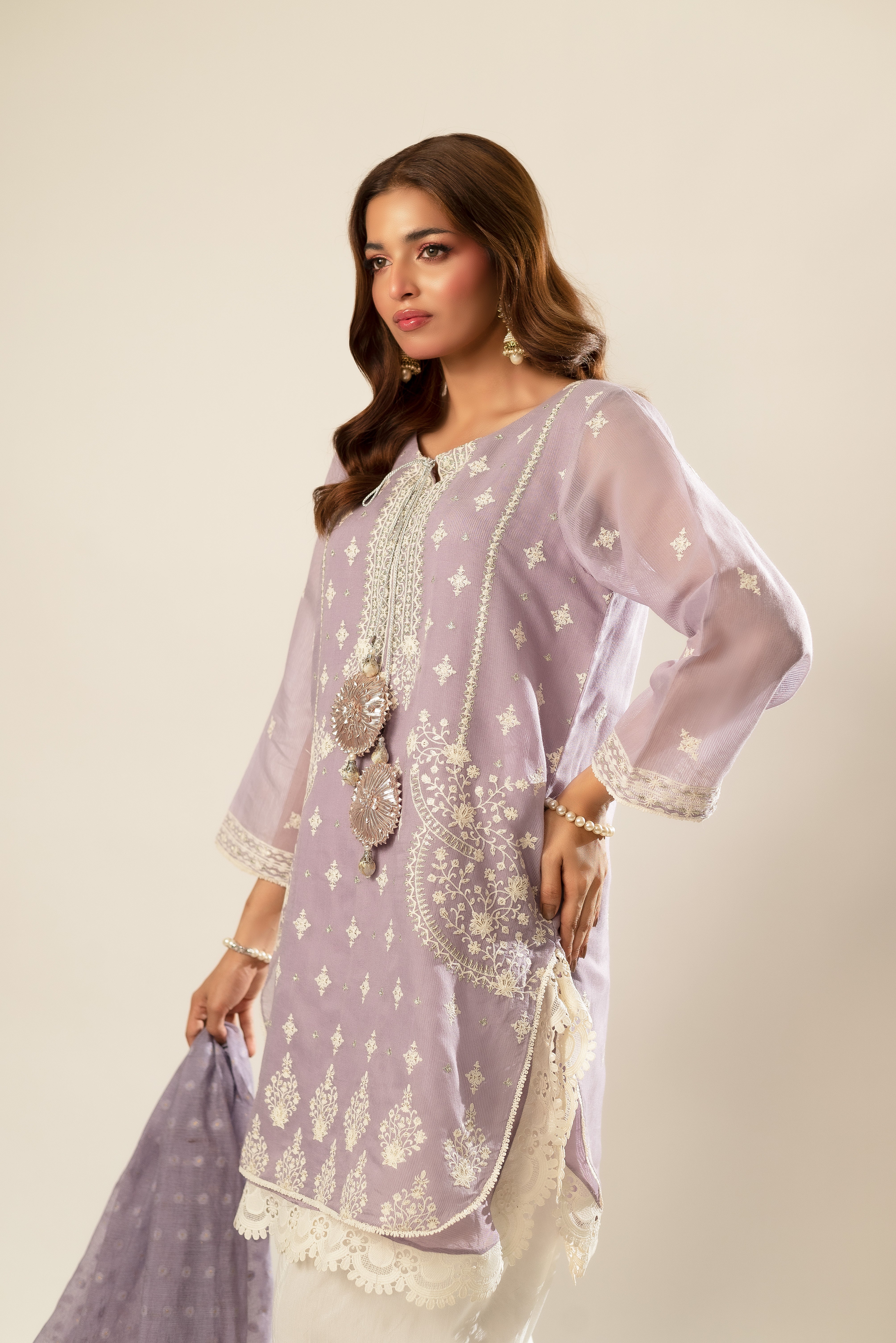 Lux Edit By Zaaviay Stitched Purple Passion (Shirt & Duppatta)