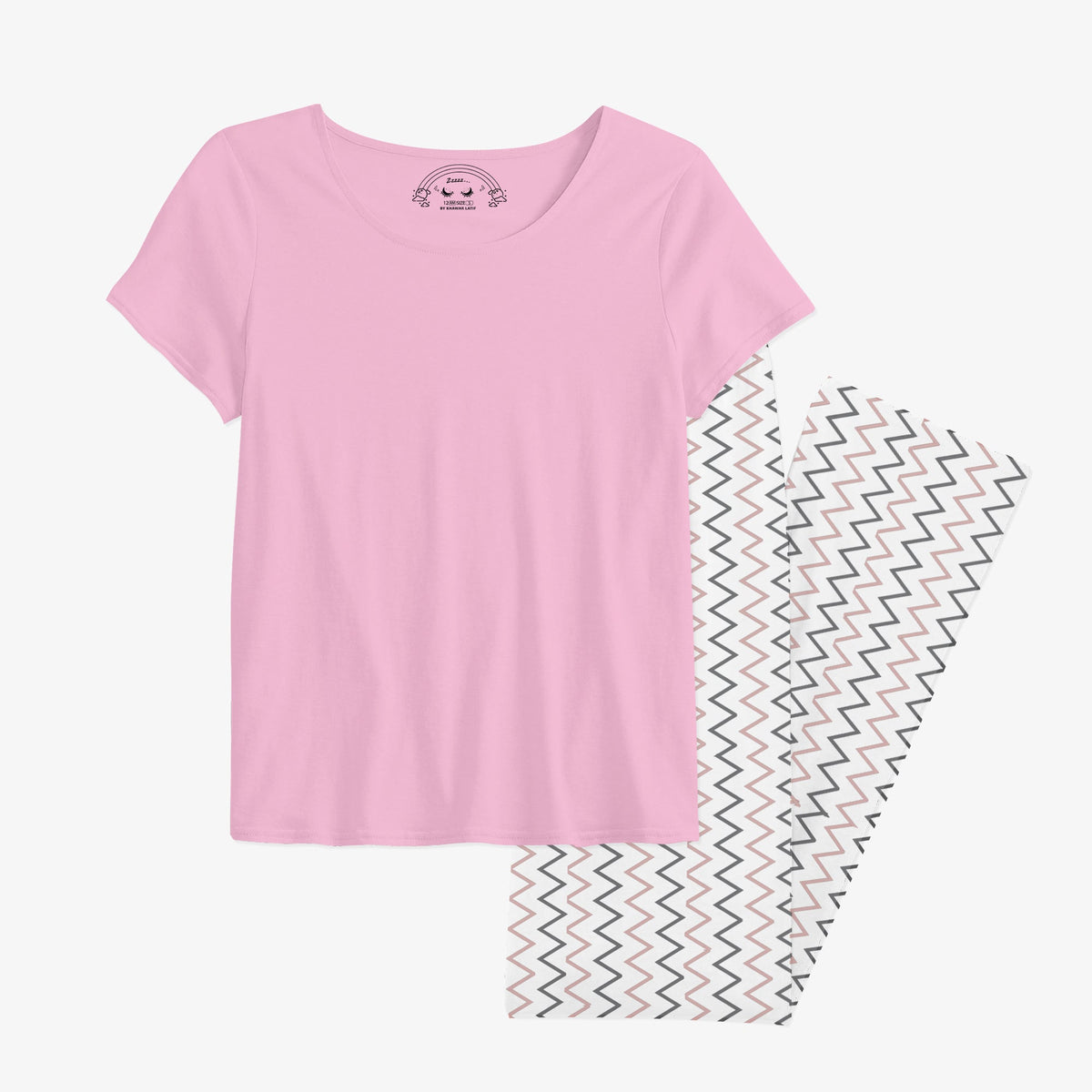 12 AM By Khawar Latif ZigZag Trouser with Matching tshirts