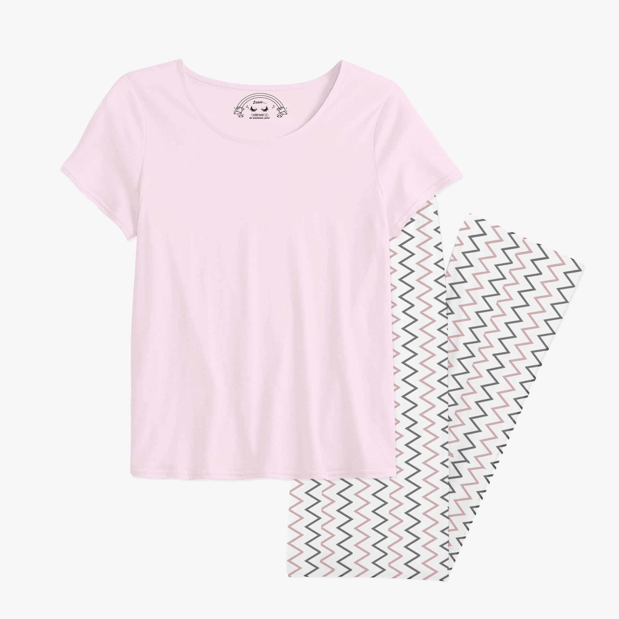 12 AM By Khawar Latif ZigZag Trouser with Matching tshirts