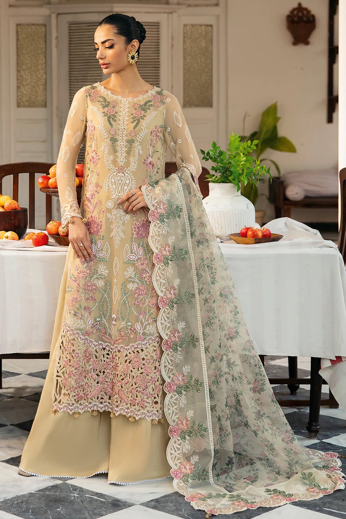 Dastak by Ramsha Unstitched 3 Piece Luxury Chiffon Vol-01 Collection'2025-Q-105