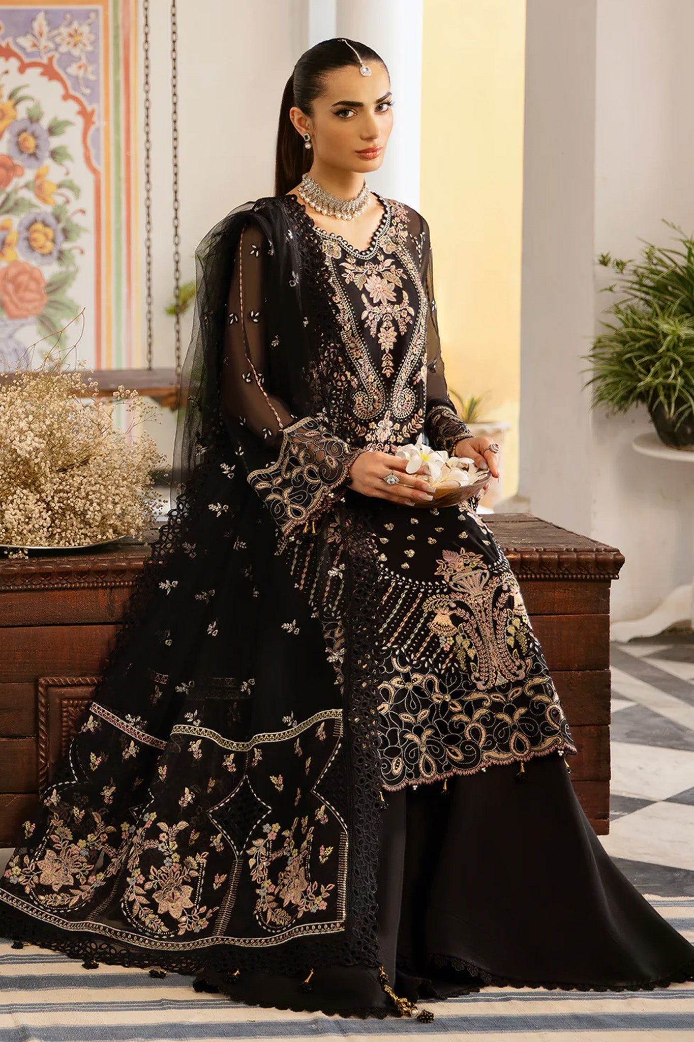 Dastak by Ramsha Unstitched 3 Piece Luxury Chiffon Vol-01 Collection'2025-Q-106