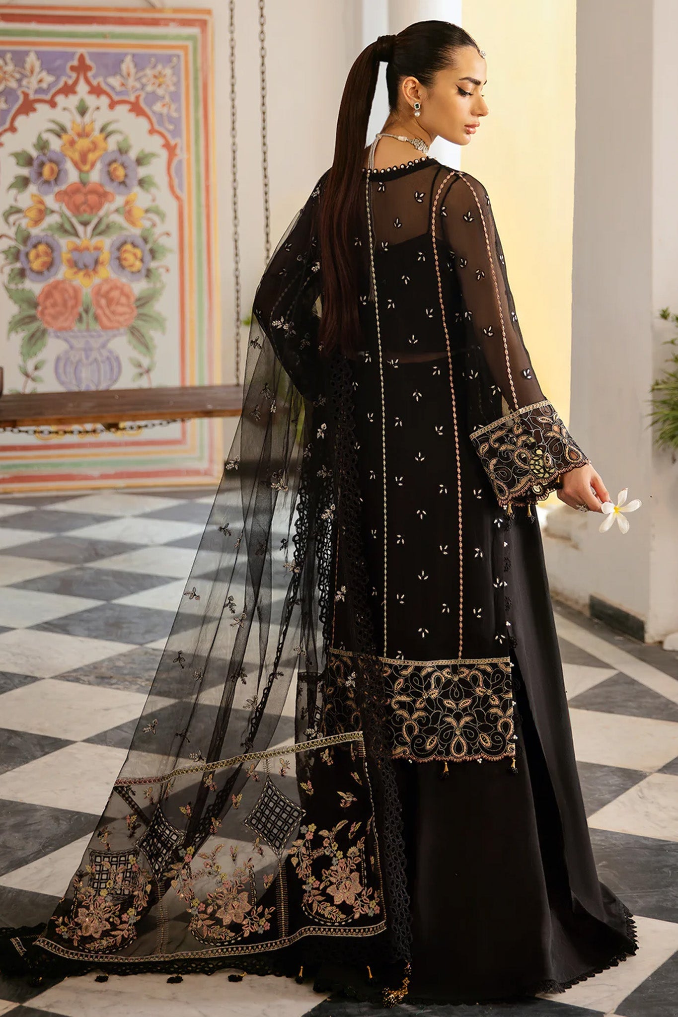 Dastak by Ramsha Unstitched 3 Piece Luxury Chiffon Vol-01 Collection'2025-Q-106