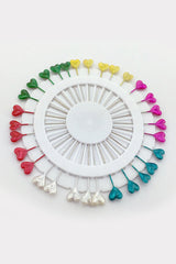 Hijab Ul Hareem Ring Pins Big 30 Pcs Pkt Multi Color Heart Shaped