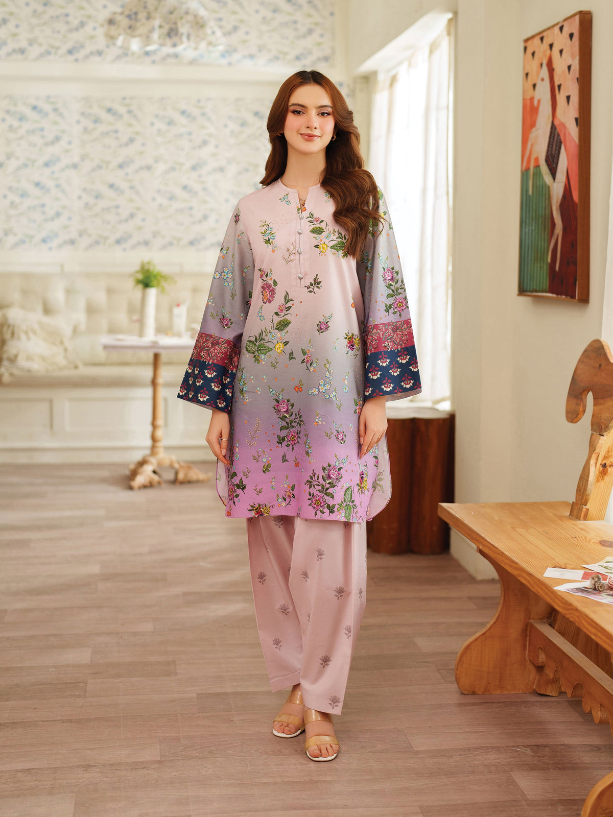 The Bloom Edit by Garnet Stitched 2 Piece Summer Collection'2025-Rose Berry