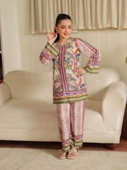 The Bloom Edit by Garnet Stitched 2 Piece Kids Summer Collection'2025-Rosso