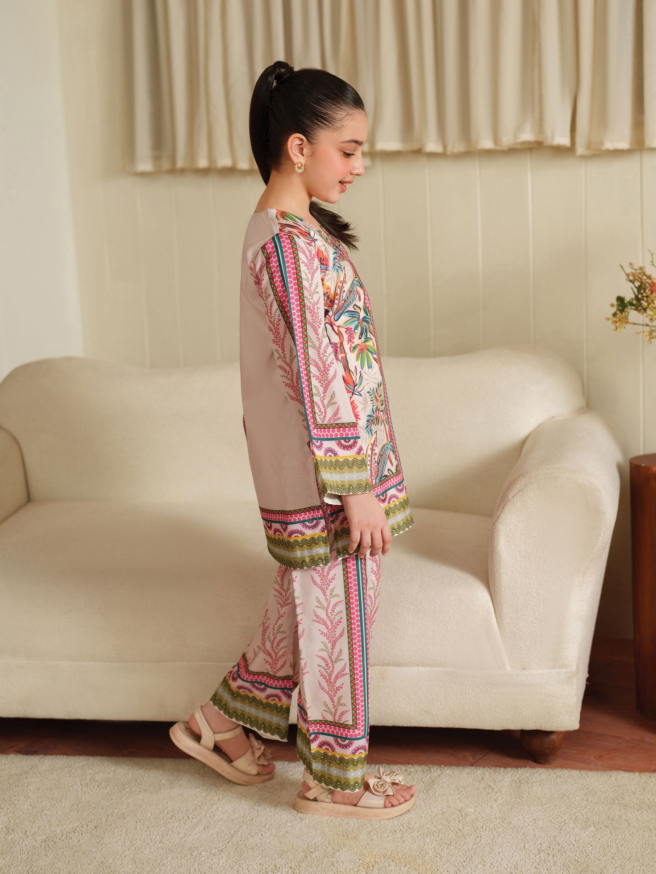 The Bloom Edit by Garnet Stitched 2 Piece Kids Summer Collection'2025-Rosso