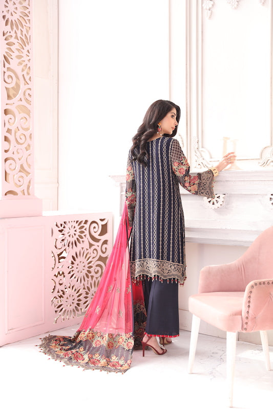 Flossie Unstitched 3 Piece Formals Executive Vol-10 Collection'2025-Royal Bloom
