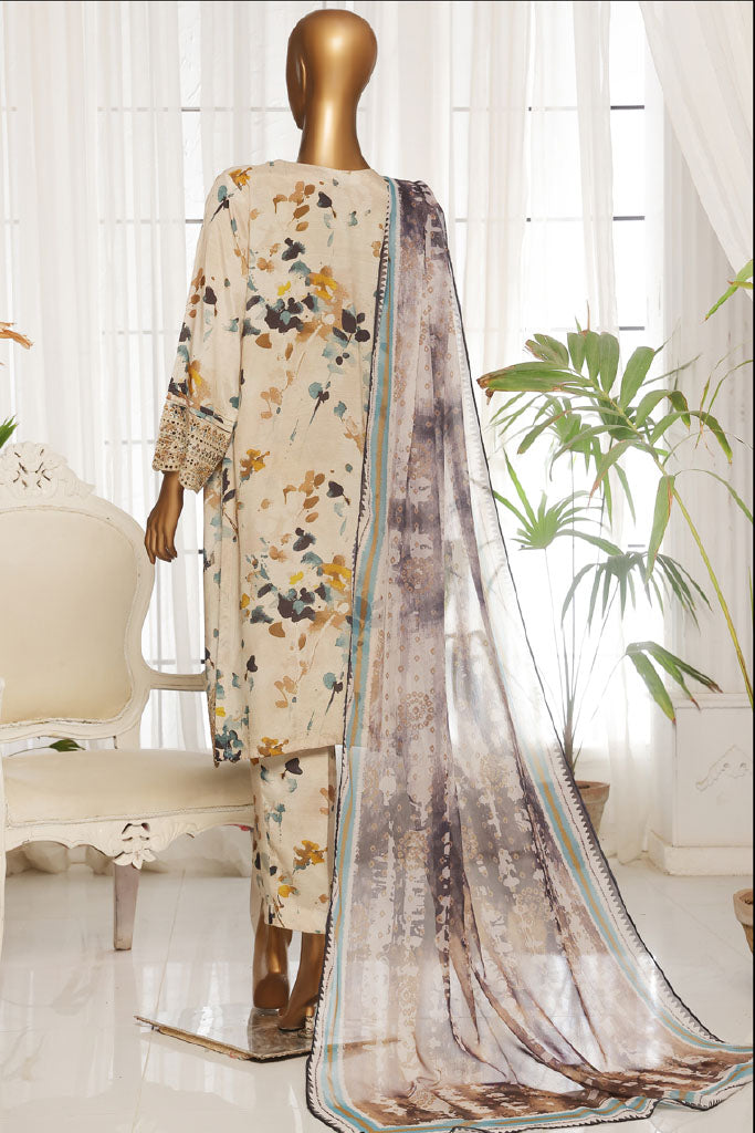 Majestic By HZ Stitched 3 Piece Festive Emb Silk Collection'2025-RTE-010