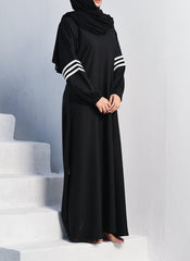 Hijab Ul Hareem Nida Strip Style Abaya Majestic Midnight 0120-R-715
