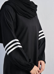 Hijab Ul Hareem Nida Strip Style Abaya Majestic Midnight 0120-R-715