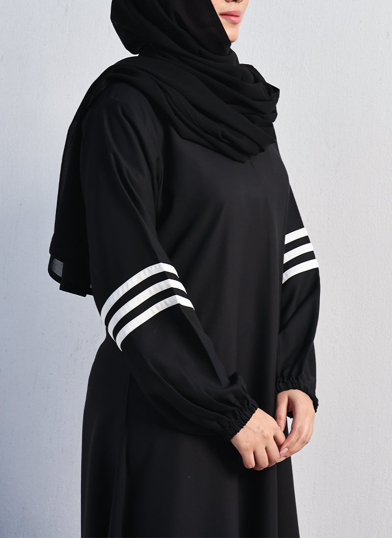 Hijab Ul Hareem Nida Strip Style Abaya Majestic Midnight 0120-R-715
