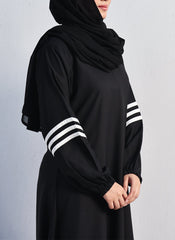 Hijab Ul Hareem Nida Strip Style Abaya Majestic Midnight 0120-R-715