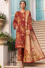 Rania By Sada Bahar Stitched 3 Piece Emb Khaddar Vol-01 Collection'2024-D-09-Rust