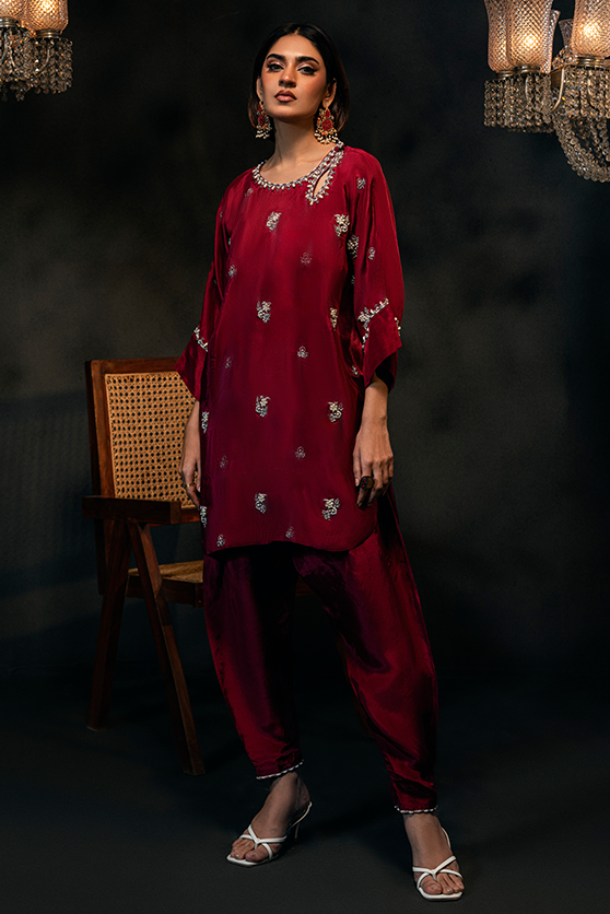 Lux Edit By Zaaviay Stitched Raspberry Rhapsody (Three Piece)