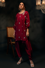 Lux Edit By Zaaviay Stitched Raspberry Rhapsody (Three Piece)