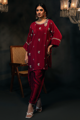 Lux Edit By Zaaviay Stitched Raspberry Rhapsody (Three Piece)