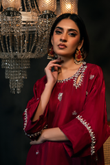 Lux Edit By Zaaviay Stitched Raspberry Rhapsody (Three Piece)