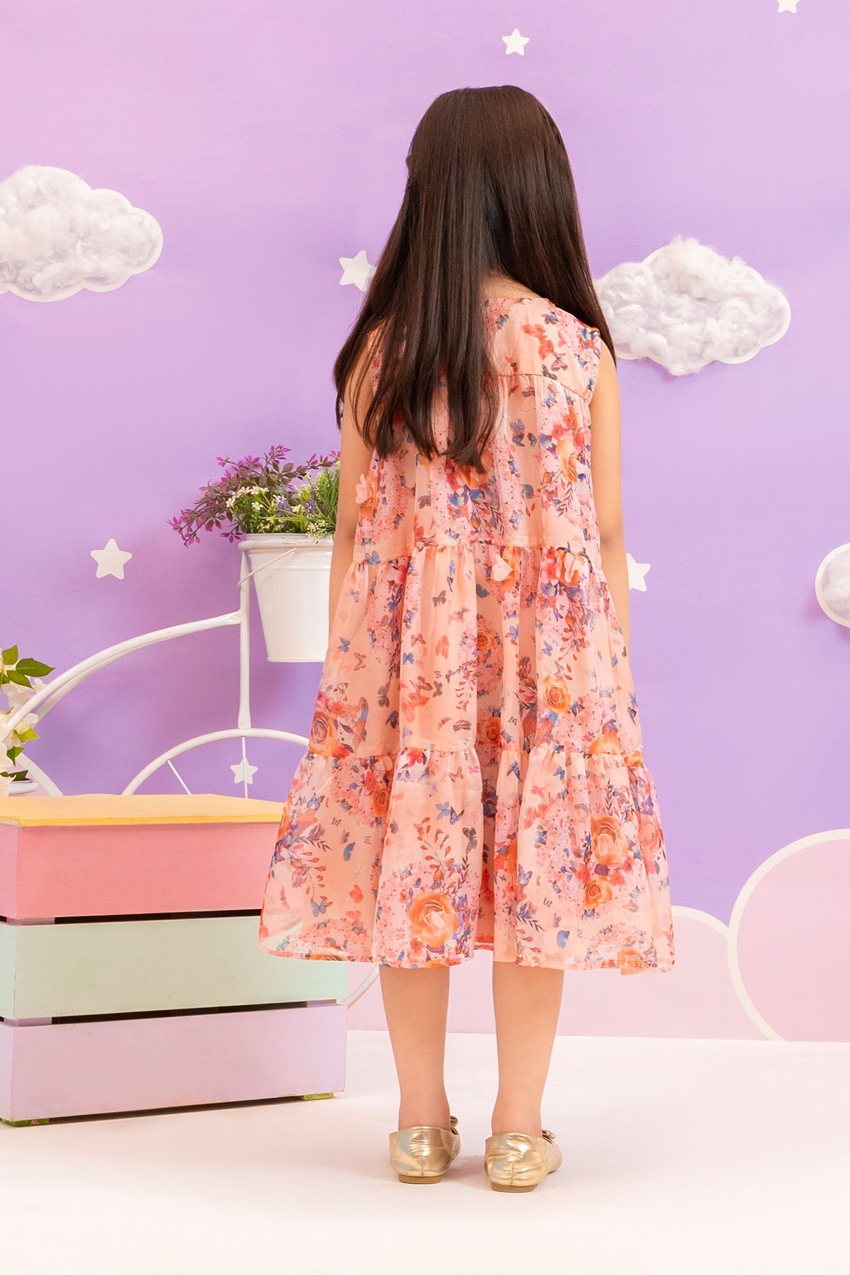 Ochre Clothing Printed Chiffon Dress