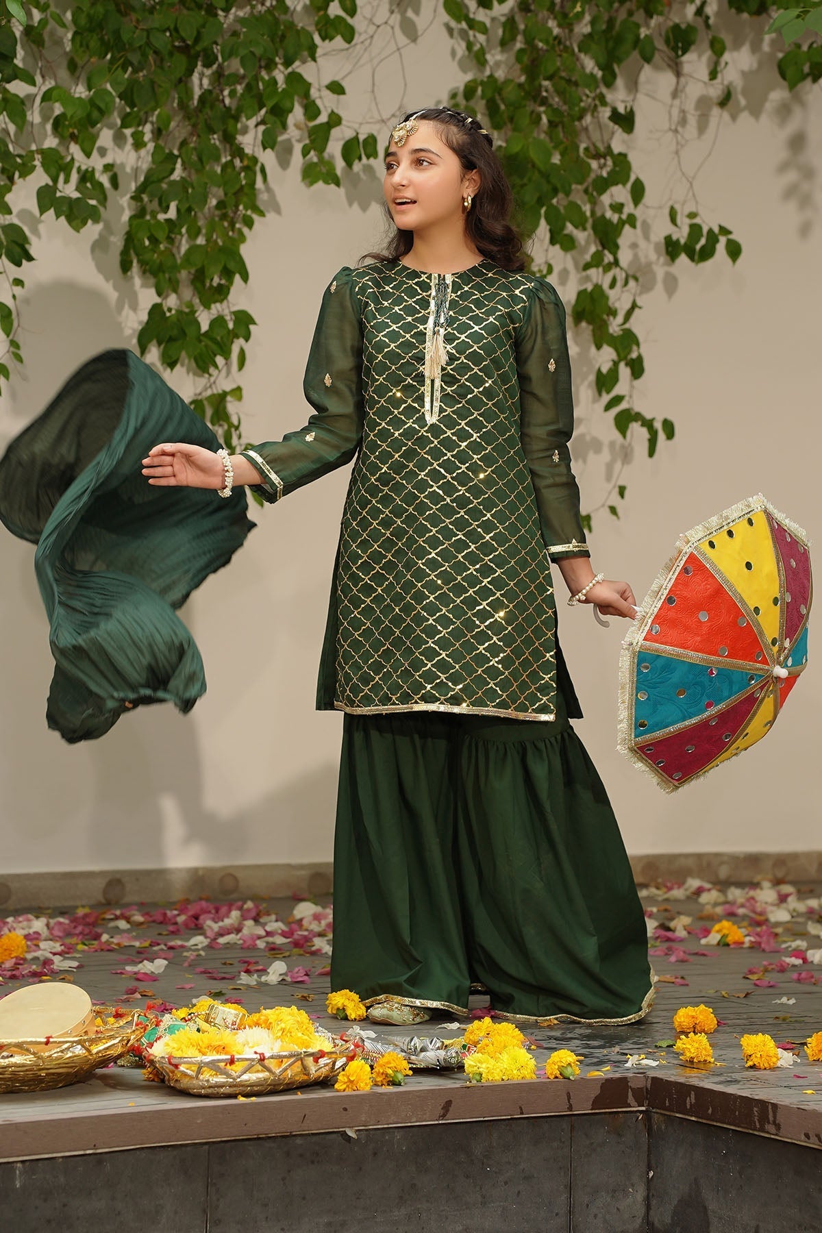 Ochre Clothing Slub Manar Embroidered 3 Pc Suit Collection'2025-SHD-10