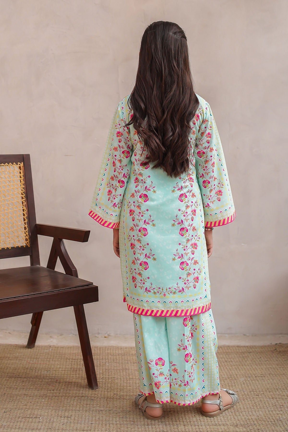 Ochre Clothing Girls Co-ords Swiss Lawn Digital Printed 2 Pc Suit