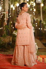 Ochre Clothing Girls Full Suits Viscose Jacquard Hand Adda Work 3 Pc  Suit