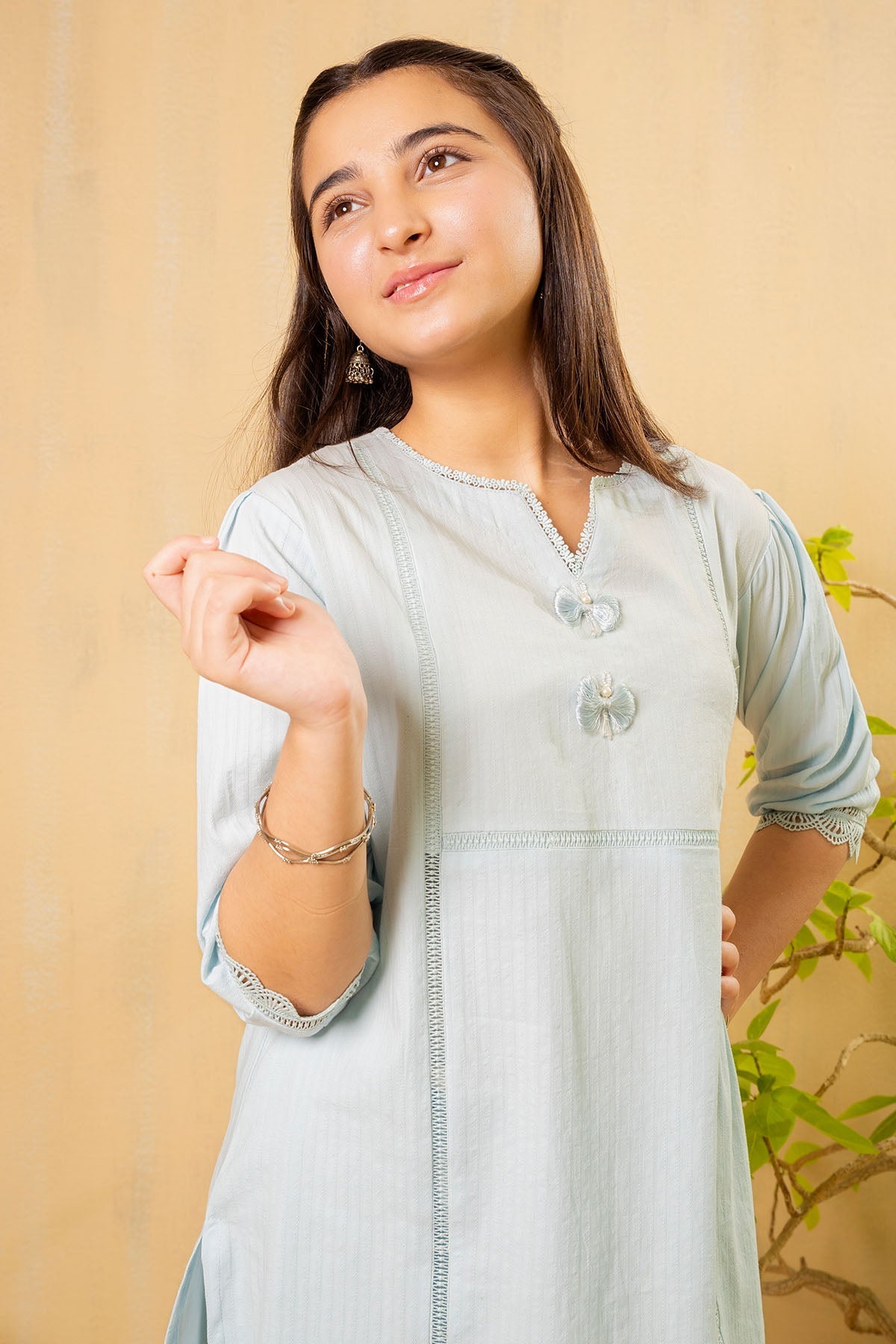 Ochre Clothing Chambray Cotton 2 Pc Suit