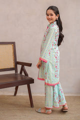 Ochre Clothing Girls Co-ords Swiss Lawn Digital Printed 2 Pc Suit