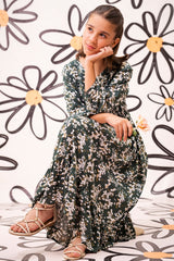 Ochre Clothing Western Tops Printed Georgette Full Length Dress