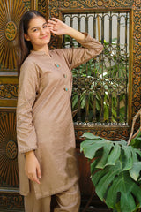 Ochre Clothing Dobby Cotton Embellished 2 Pc Suit