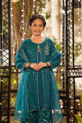 Ochre Clothing Girls Full Suits Viscose Jacquard Hand Adda Work 3 Pc  Suit