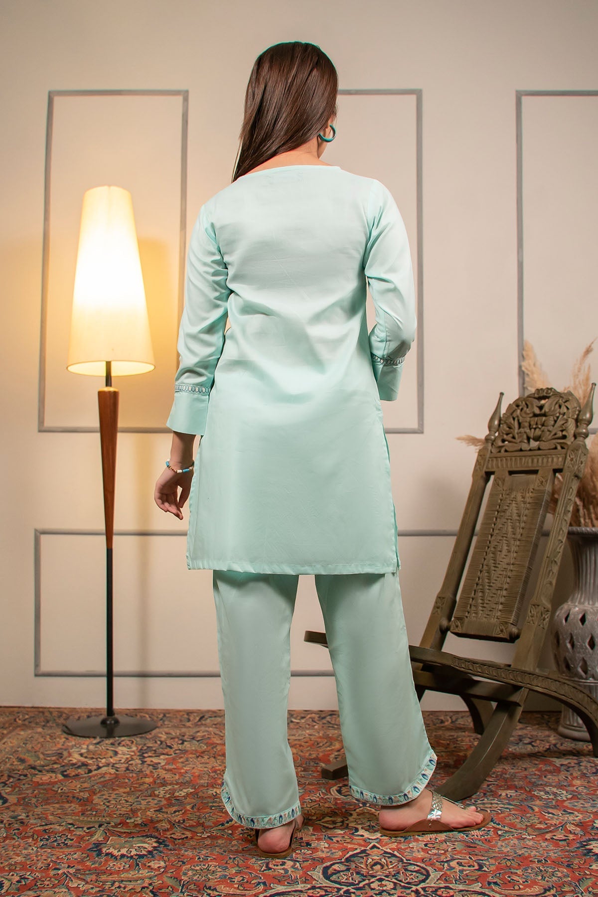 Ochre Clothing Cotton Embroidered 2 Pc Suit