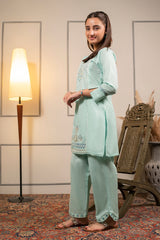 Ochre Clothing Cotton Embroidered 2 Pc Suit