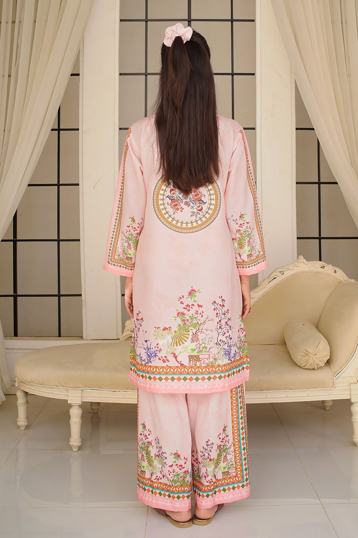 Ochre Clothing Girls Co-ords Swiss Lawn Digital Printed 2 Pc Suit